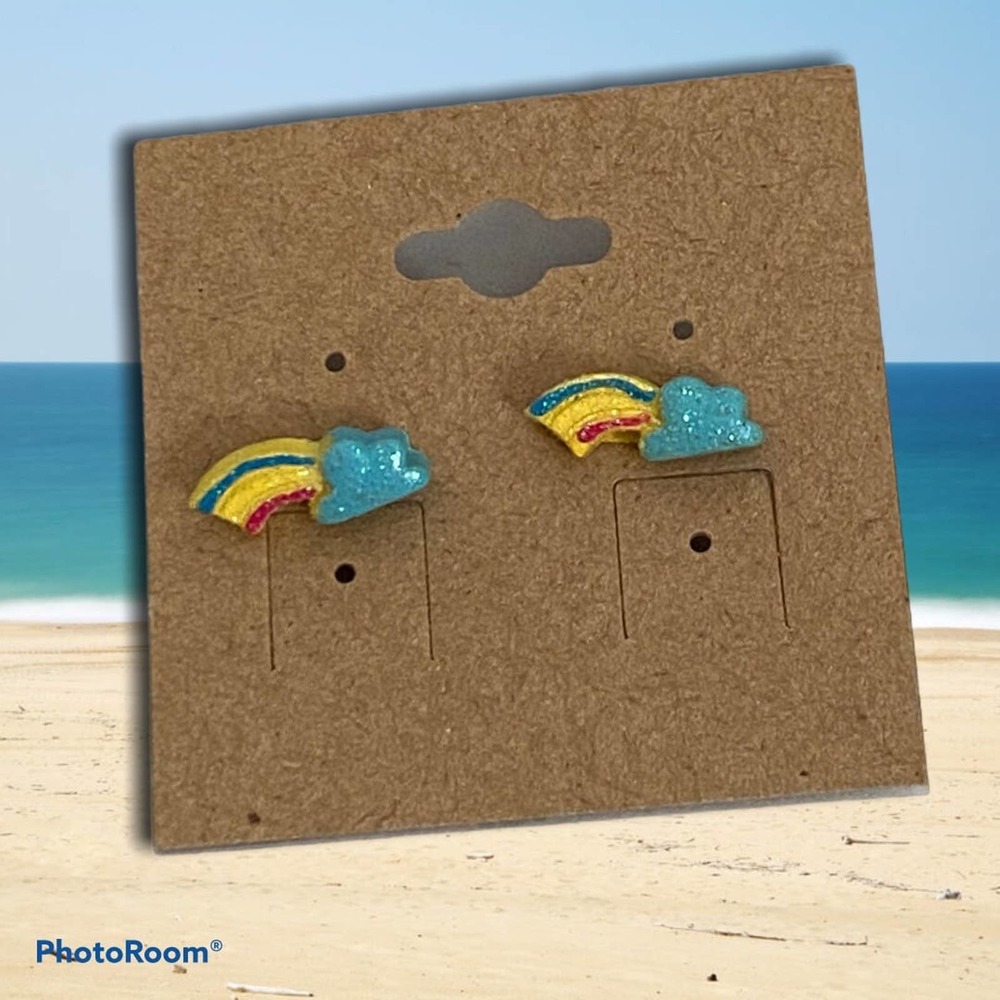 Summer earrings glitter stud earrings rainbow
